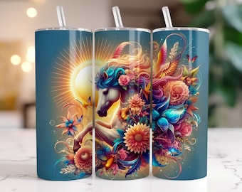 Sparkle Horse Tumbler Wrap, 20 oz Skinny Tumbler Sublimation Design, Horse Tumbler Wrap, Straight Tumbler Wrap PNG, Digital Download