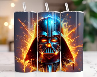 2 PNG Tumbler Wrap Star Wars Darth Vader PNG, 20 oz Acuarela Splash Diseño Digital - Alta Resolución - Descarga Digital Instantánea PNG