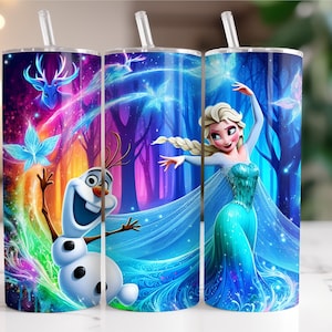Elsa y Anna Frozen Tumbler Wrap PNG, 20 oz Acuarela Splash Diseño Digital - Alta Resolución - Descarga Digital Instantánea PNG imagen 1