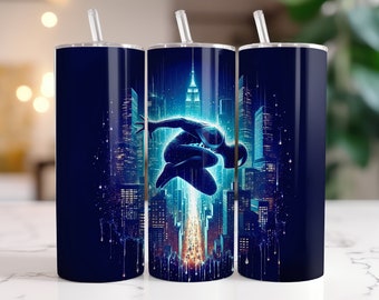 Spiderman Tumbler Wrap PNG, 20 oz Watercolor Splash Digital Design - High Resolution - Instant Digital PNG Download