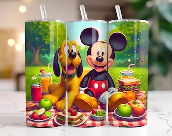 Mickey Mouse Tumbler Wrap PNG, 20 oz Watercolor Splash Digital Design - Wysoka rozdzielczość - Natychmiastowe pobieranie cyfrowego PNG