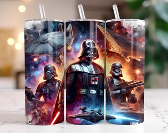 2 PNG Tumbler Wrap Star Wars Darth Vader PNG, 20 oz Acuarela Splash Diseño Digital - Alta Resolución - Descarga Digital Instantánea PNG