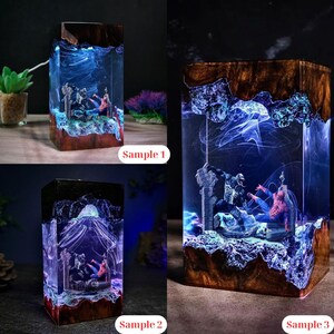 Diorama Venom Spider Man, Funny Spiderman And Venom Resin Lamp, Home Decor, Resin Wood Desk, Superhero Decor, Epoxy Resin, Gift For Him