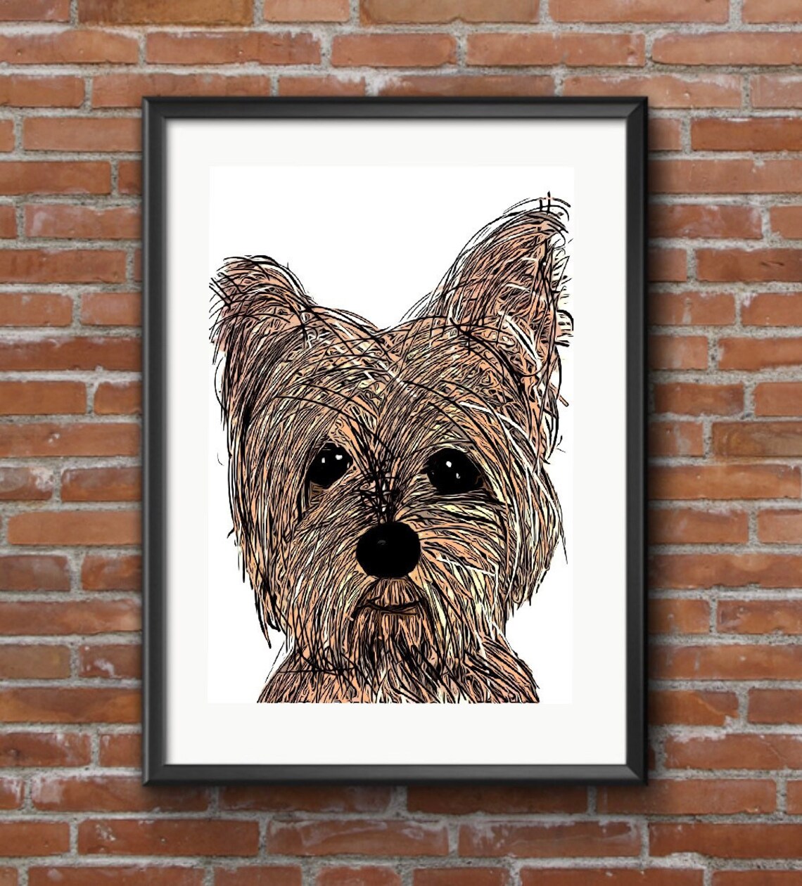 Yorkie Terrier Dog Wall Art Print Etsy