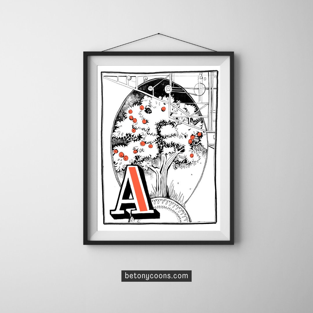 Letter 'A' Printable Wall Art Initial Letter Print Alphabet Letter A ...