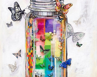 Butterfly Jar - Rally Them Hopes - 12X12 print - limited edition print