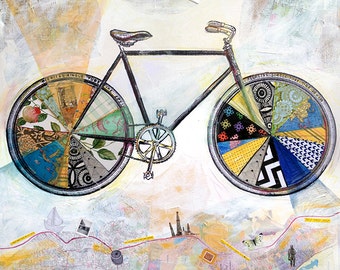 Bicycle- Go With Me - 12X12 print - limited edition print of bike