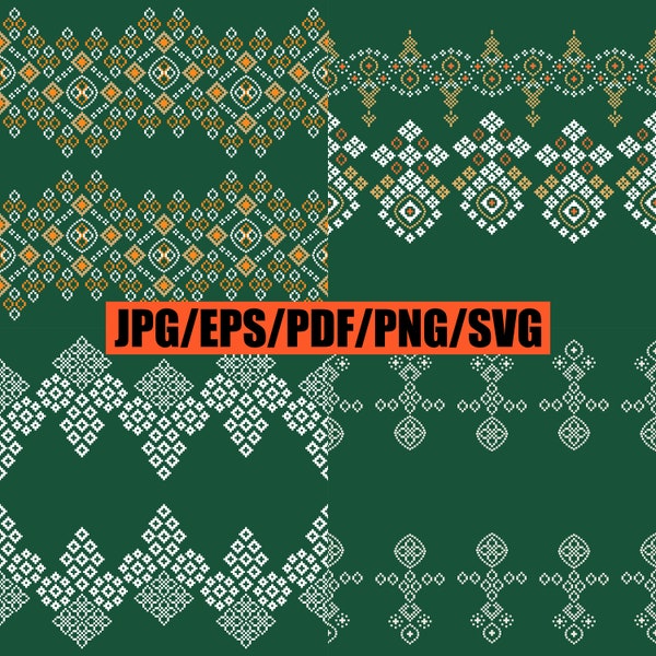 Image set digital download motif ethnic pattern pixel art background for print decor cloth, carpet, scarf, wrap, wallpaper, paper or other.