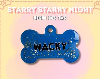 Personalise ResinDog Tag, Pet Tag, Pet ID, Handmade Dog Tag, Dog Bone Tag, Dog Identification Tag, Male Dog Tag, Cute Resin Dog Tag