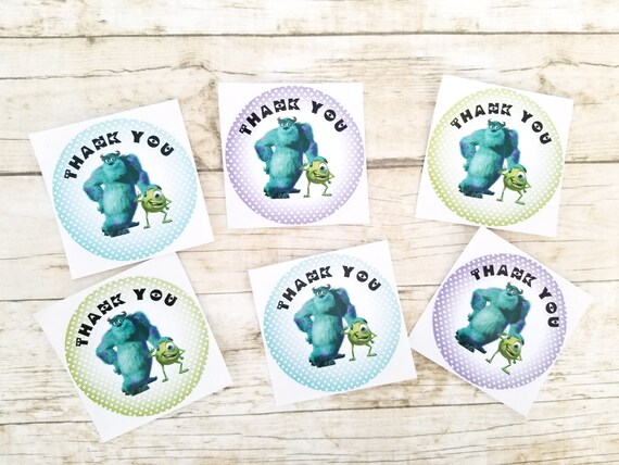 Monsters Inc Thank You Stickers by My Crafty Ways | Catch My Party