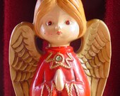 Rétro Ardco ange décoration des années 70, Noël Vintage rouge 10 pouces