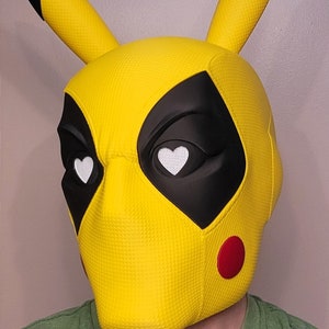 PikaPool Wearable Helmet - Deadpool Variant (Pikachu mashup mask)
