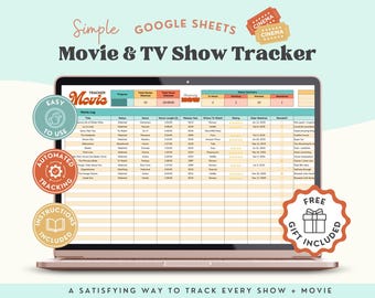Arkusze Google do śledzenia filmów i programów telewizyjnych | Szablon listy obserwowanych | Arkusz kalkulacyjny seriali telewizyjnych | Dziennik filmowy i dziennik
