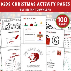 Weihnachtsaktivitäten für Kinder zum Ausdrucken, Kleinkind-Buch, Kinder-Buch, Quiet-Buch, Brief an den Weihnachtsmann, Montessori-Vorschul-Arbeitsblätter