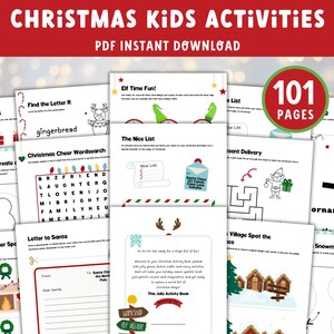 Weihnachtsaktivitäten für Kinder zum Ausdrucken, Kleinkind-Buch, Kinder-Buch, Quiet-Buch, Brief an den Weihnachtsmann, Montessori-Vorschul-Arbeitsblätter