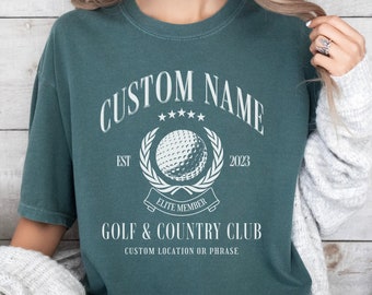 Golf Bachelorette Shirt, Custom Matching Shirt, Custom Last Name Gift, Bridal Party Tee, Country Club Wedding, Comfort Colors Unisex T-Shirt