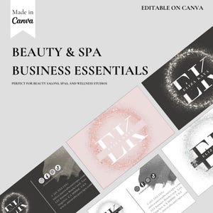 Business Card Canva Template | Editable Luxury Monogram Design | QR Code | Beauty Salon | Esthetics | PMU | Lash Tech | Spa Business Card