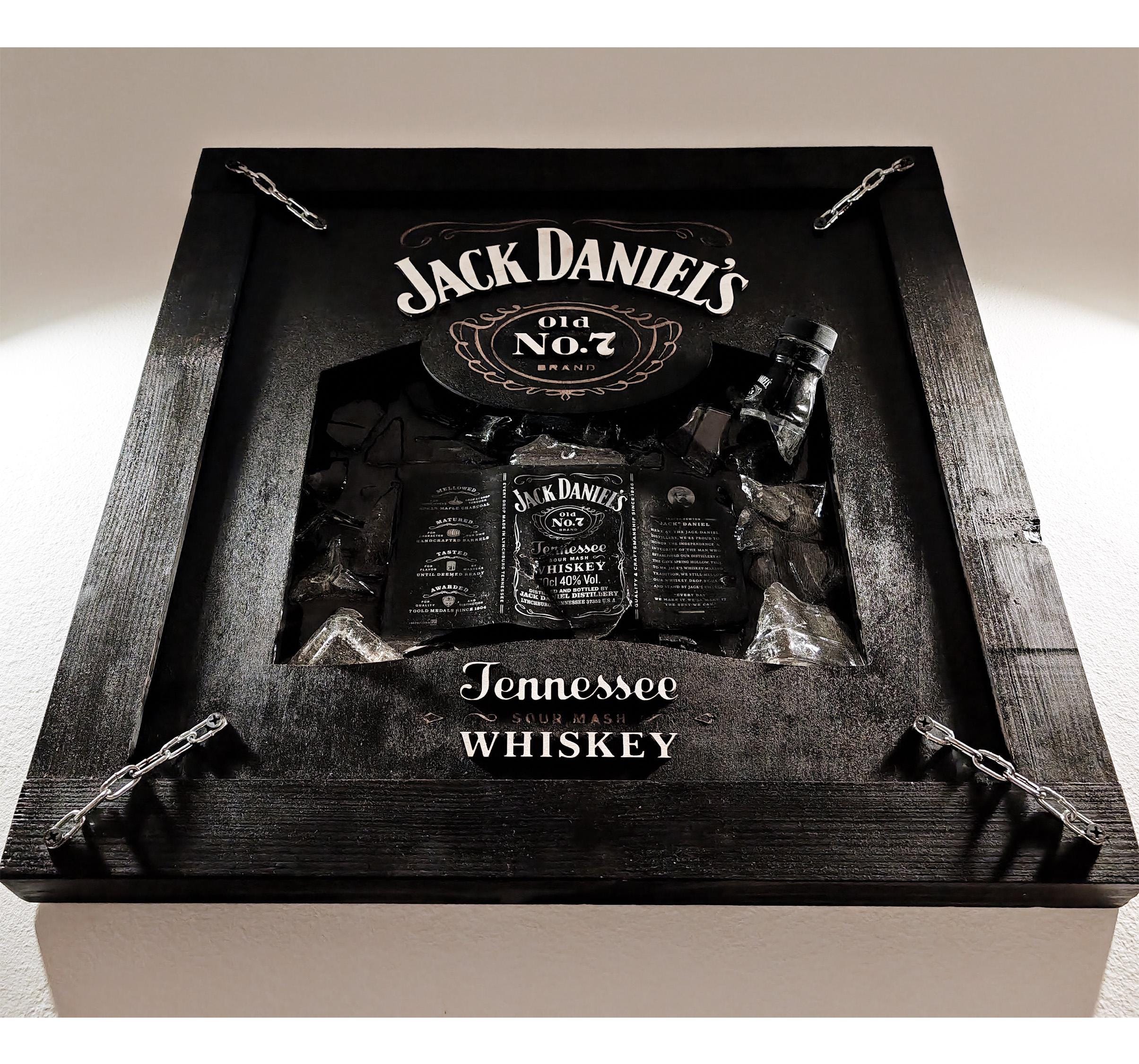 【一点物レジンアート】　Jack Daniel's ウイスキー🥃のジャックダニエルをレジン天板に入れたアート