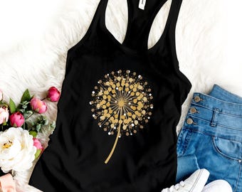 Dandelion Flower Racerback Tank Top: Women's Yoga Shirt