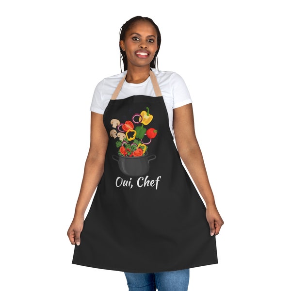 Oui Chef Apron, Kitchen Gift, Gift for Chef, Baking Apron, Baking Gifts, Cooking Apron, Cooking Gifts, Gift for Bakers, Apron Pattern