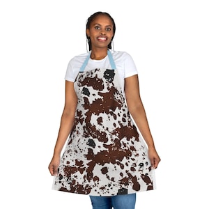 Cow Print Chef Apron: Farmhouse Kitchen Gift