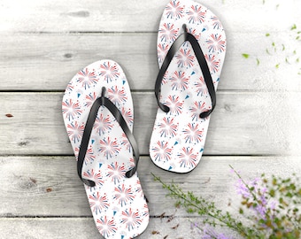 Vaterländische Feuerwerk Flip Flops | 4. Juli Sommer Sandalen