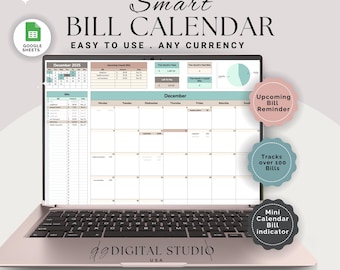 Foglio di calcolo per il monitoraggio delle fatture Fogli Google, Calendario delle fatture, Monitoraggio mensile delle fatture, Monitoraggio dei pagamenti delle fatture, Organizzatore delle fatture, Monitoraggio del budget, Fatture