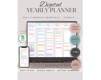Weekly Digital Planner, Google Sheets Weekly Planner, Productivity Spreadsheet, Digital Planner Spreadsheet, ADHD Weekly planner Tracker