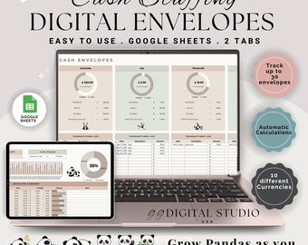Digital Cash Envelopes, Cash Envelopes, Cash Budgeting, Cash Tracker, Cash Budget planner, Digital Cash Tracker, Envelope tracker