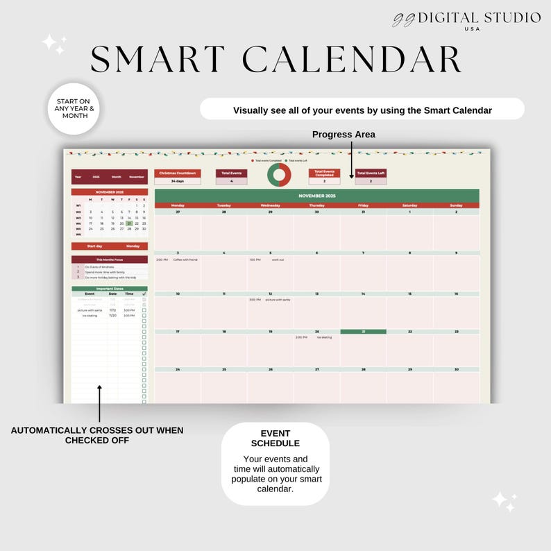 Christmas gift tracker Christmas gift spreadsheet Stocking stuffer Christmas Card Tracker Holiday Gift Planner Christmas Budget tracker image 11