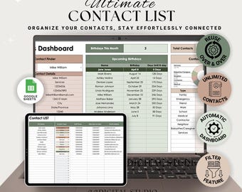 Contact List, Address Book, Contact organizer, Contact tracker, Client Tracker, Address log, Contact Directory, Address Management