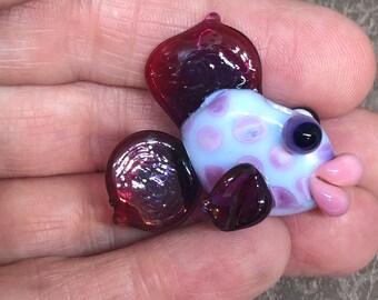 Glass lampwork fish bead