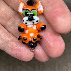 Handmade lampwork glass cat pendant