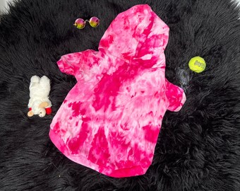 Soft Ice Dyed Bamboo Jersey Dog Hoodie Large Pink Dragonfruit