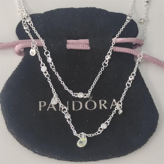New Pandora Silver Necklace Chandelier Droplets 45cm Etsy Australia
