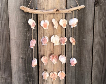 Seashell Driftwood Wind Chime, Beach House, Driftwood Garland, Beach Decor, Coastal Decor, Wall Decor, Shell Garland Wind Chime Garden Decor