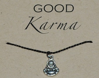 Good Karma Buddha Wish Bracelet, Buy 3 Get 1 Free, Mindfulness Bracelet, Best Friend Gift, Meditation Gift, Buddha Charm, Wish Bracelet
