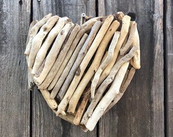 Driftwood Heart, Driftwood Beach Decor, Boho Decor Driftwood, Wall Hanging, Heart, Vacation Home, Coastal Decor, Driftwood Art Beach House 5