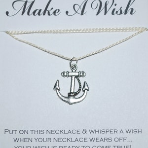Anchor Wish Necklace Buy 3 Get 1 Free, Friendship Necklace, Best Friends, Navy, Nautical Necklace, Wish Necklace, Sailing, Wanderlust, Beach image 3