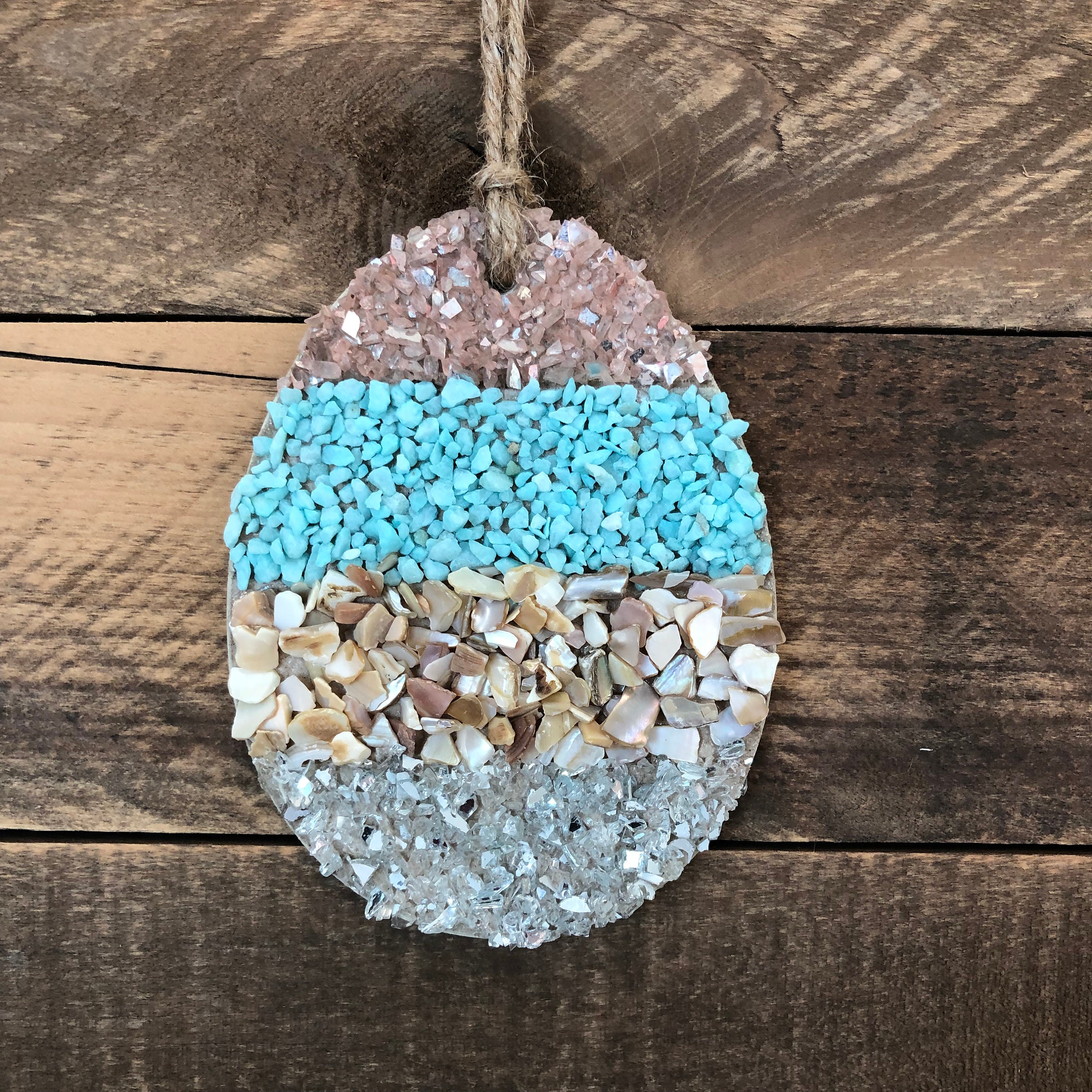 Easter Seashells Easter Egg Seashell Ornament, Beach House, Beach Decor, Coastal Decor ...