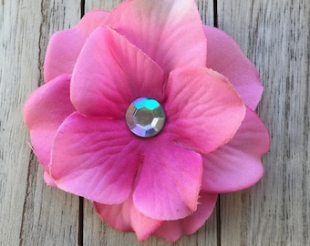 Hydrangea Flower Hair Clip Retro Glam Wedding Prom, Hawaiian Hair Clip, Flower Girl Hair Clip, Pinup, Rockabilly, Beach, Bridal Wedding Hair