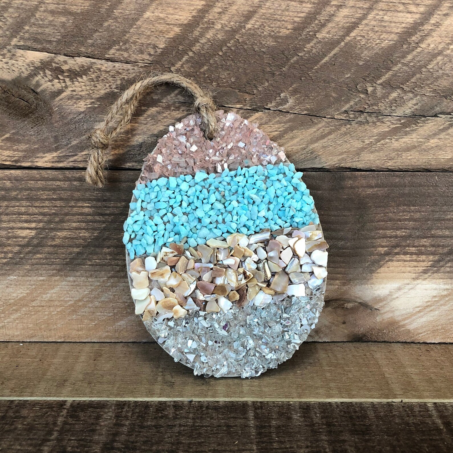Easter Seashells Easter Egg Seashell Ornament, Beach House, Beach Decor, Coastal Decor ...