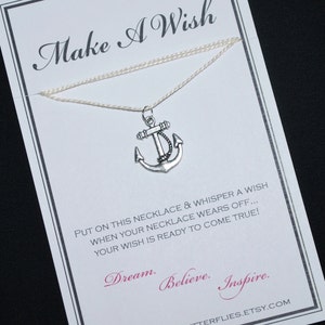 Anchor Wish Necklace Buy 3 Get 1 Free, Friendship Necklace, Best Friends, Navy, Nautical Necklace, Wish Necklace, Sailing, Wanderlust, Beach image 6