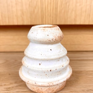 Speckled Cream Ceramic Bud Vase – Minimalist Stoneware Pottery, Small Batch Made in Chicago