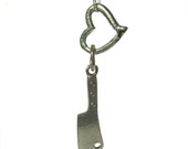 Anti Valentine Heart and Butcher Knife Charm Necklace