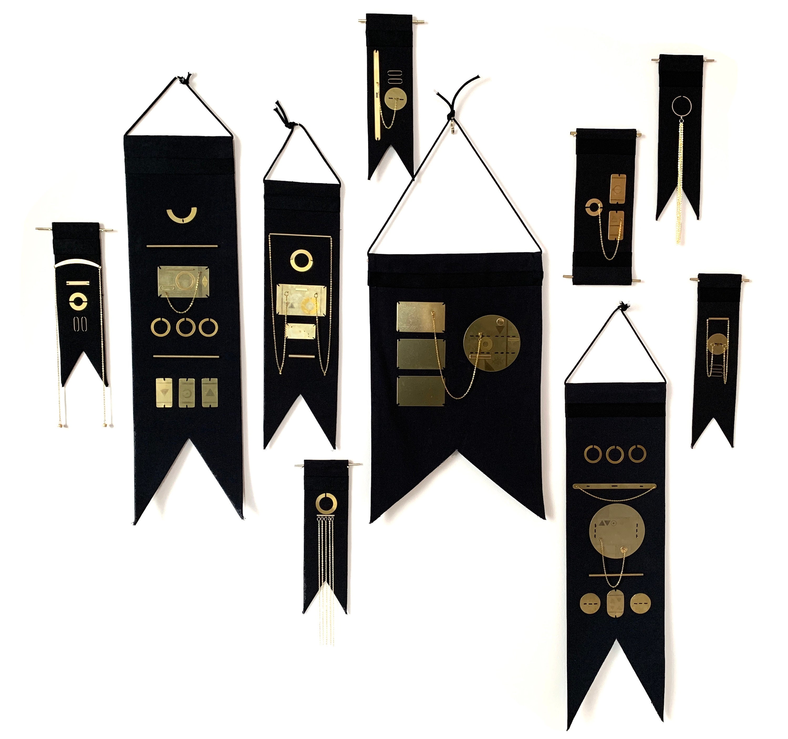 Brass Fringe Geometric Wall Hanging Etsy