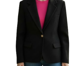Late 1990s Italian Fabric Wool Cashmere Blazer – European Made  - Giorgio Sant Angelo  -Size 12
