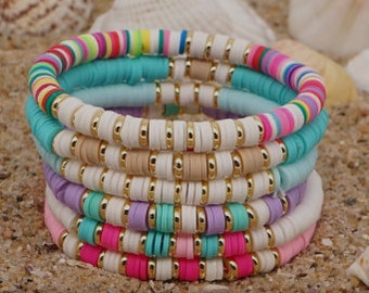 Clay bead bracelets and necklaces