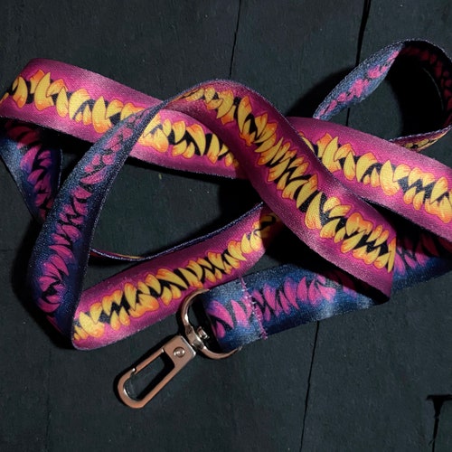 Pink and Yellow Teeth Lanyard