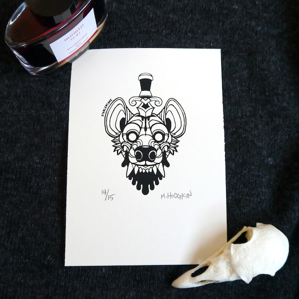 Hyena Silkscreen Print - 5x7